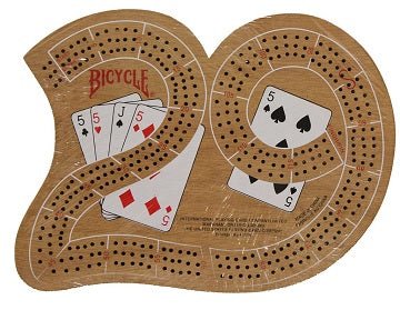 BICYCLE - LARGE 29 WOOD CRIBBAGE BOARD - WiredVillage Games - WiredVillage Games WiredVillage Games
